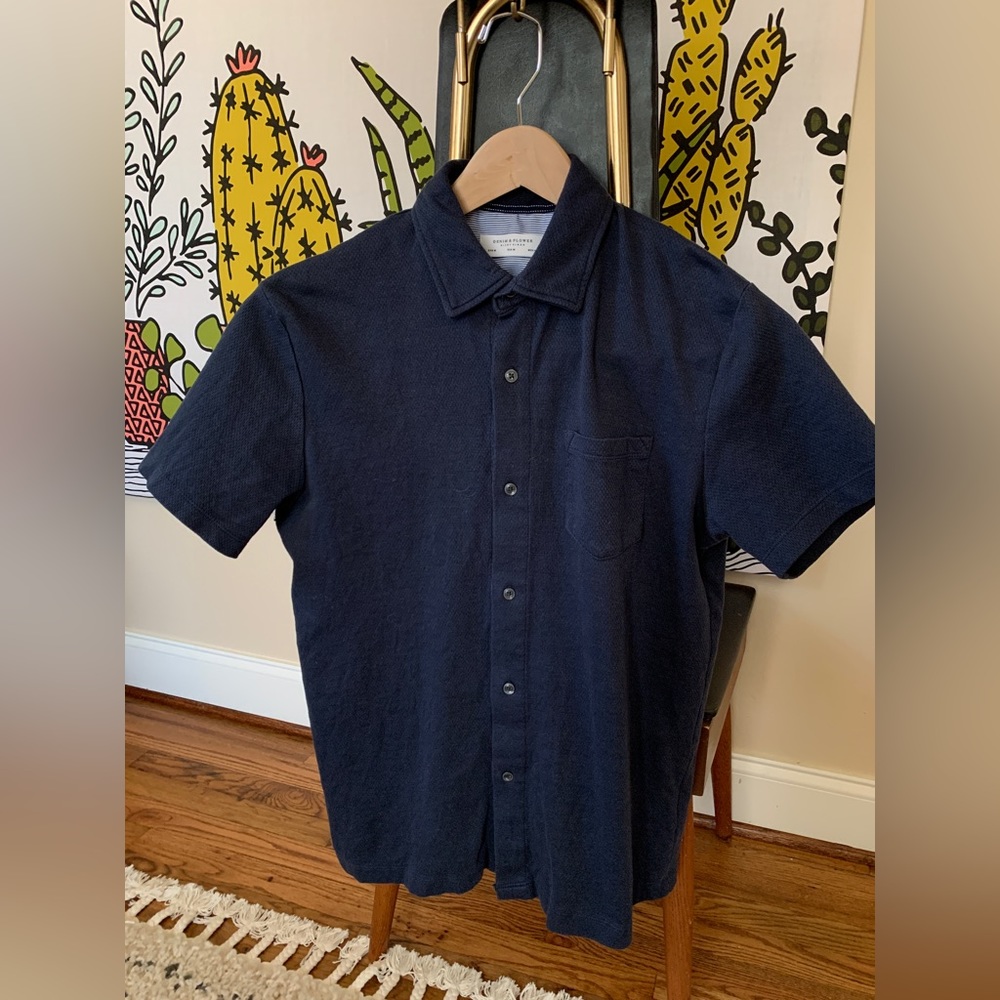 Denim & Flower Button Up Shirt